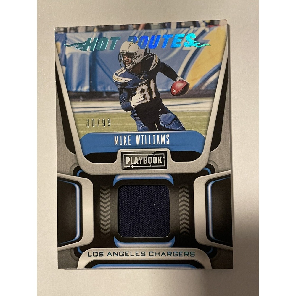 2020 Panini Playbook Hot Routes Platinum /99 Mike Williams Player Worn #HR-MW